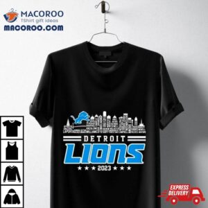 Detroit Lions Skyline Players Name Tshirt