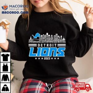 Detroit Lions Skyline Players Name Tshirt