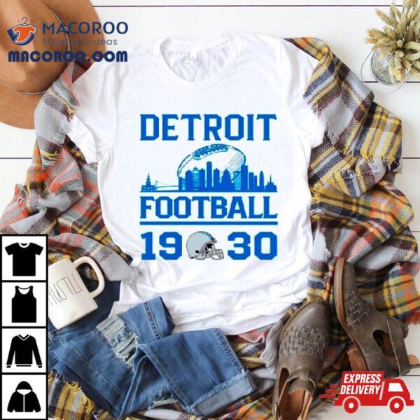 Detroit Lions Football 1930 Skyline Retro Shirt