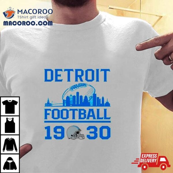 Detroit Lions Football 1930 Skyline Retro Shirt