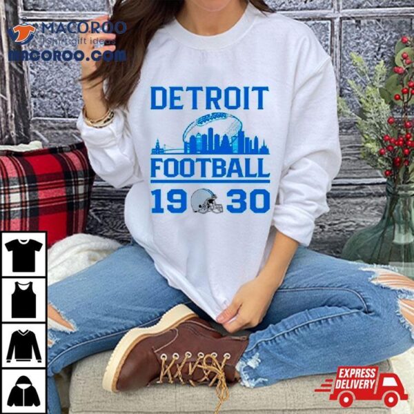 Detroit Lions Football 1930 Skyline Retro Shirt