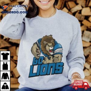 Detroit Lions Football Go Lions Mascot Tshirt