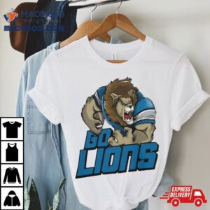 Detroit Lions Football Go Lions Mascot T Shirt