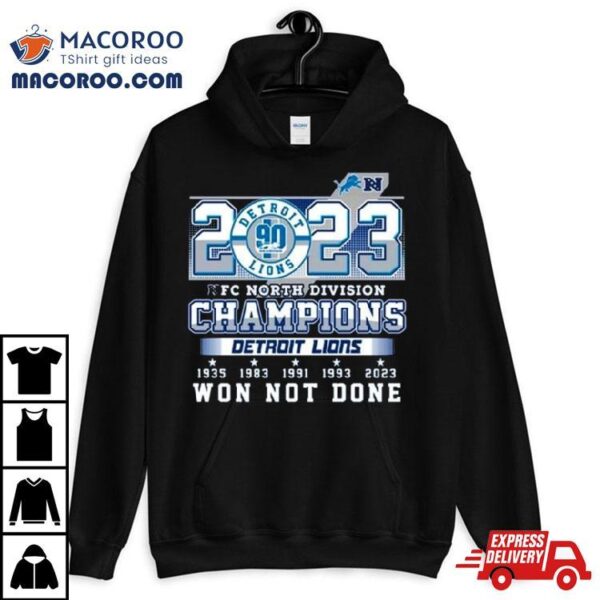 Detroit Lions Nfl 2023 Nfc North Division Champions Shirt