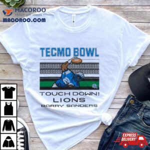 Detroit Lions Video Game Tecmo Bowl Lions Barry Sanders Tshirt