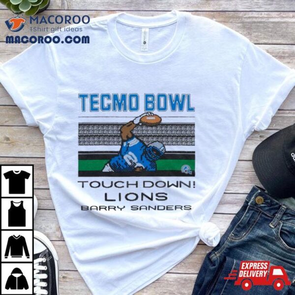 Detroit Lions Video Game Tecmo Bowl Lions Barry Sanders Shirt