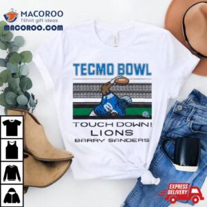 Detroit Lions Video Game Tecmo Bowl Lions Barry Sanders Tshirt