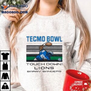 Detroit Lions Video Game Tecmo Bowl Lions Barry Sanders Tshirt