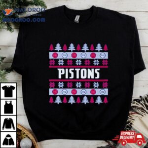 Detroit Pistons Holiday Ugly Christmas Tshirt