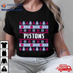 Detroit Pistons Holiday Ugly Christmas Tshirt