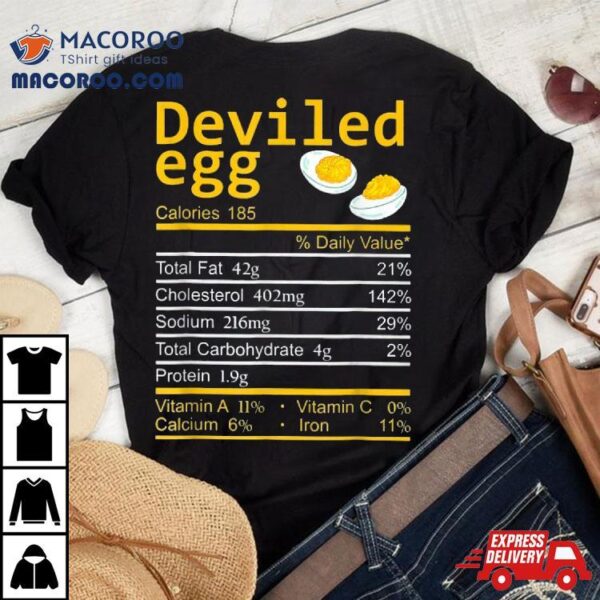 Deviled Eggs Nutritional Facts Label Foods Thanksgiving Gift Shirt