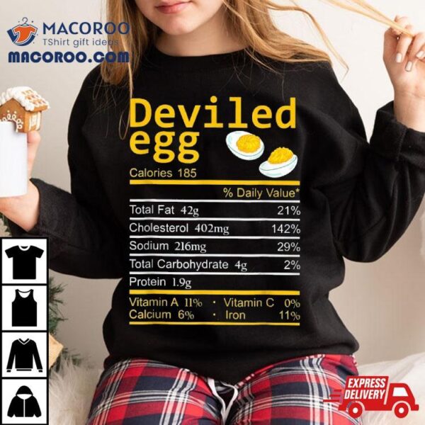 Deviled Eggs Nutritional Facts Label Foods Thanksgiving Gift Shirt