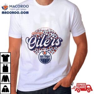 Edmonton Oilers Nhl Personalized Leopard Print Logo Tshirt