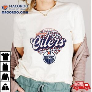 Edmonton Oilers Nhl Personalized Leopard Print Logo Tshirt