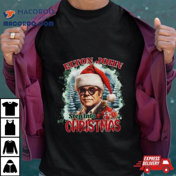 Elton John Step Into Christmas Signature T Shirt