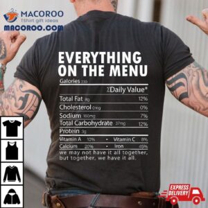 Everything On The U Nutrition Facts Thanksgiving Food Tshirt