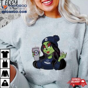 Female Grinch Dallas Cowboys Football Drink Coffee Shirt