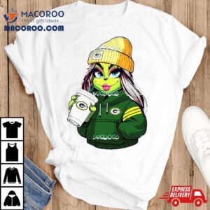 Female Grinch Girl Green Bay Packers Drink Coffee Shirt