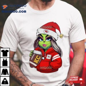 Female Grinch Girl Kansas City Chiefs Drink Coffee Shirt