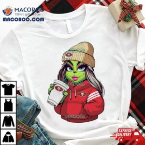 Female Grinch Girl San Francisco Ers Drink Coffee Tshirt