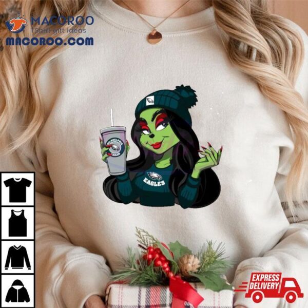 Female Grinch Philadelphia Eagles Football Team Shirt