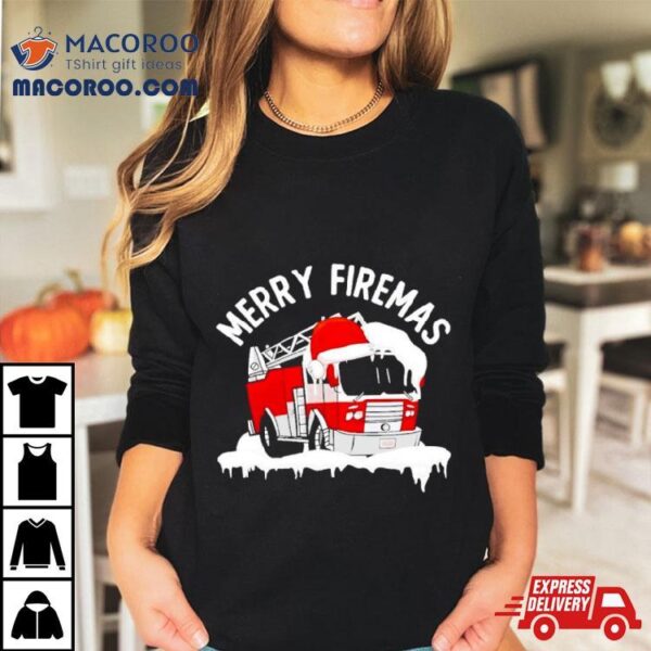 Fire Truck Merry Firemas Shirt