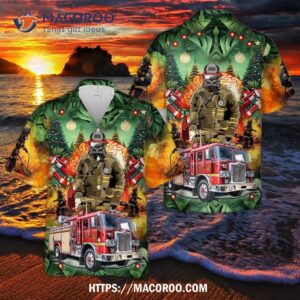 Firefighter Fire Truck Christmas Hawaiian Shirt