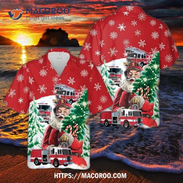 Firefighter Fire Truck Christmas Hawaiian Shirt