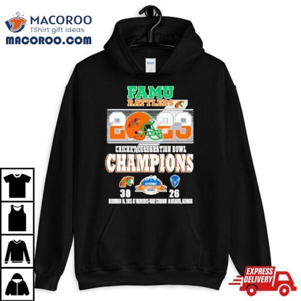 Florida A&m Win 30 26 Howard Bison 2023 Cricket Celebration Bowl Champions Final Score Shirt