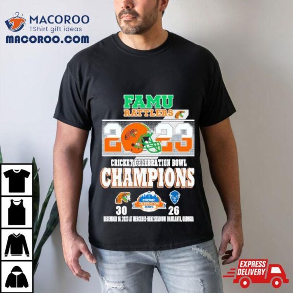 Florida A&m Win 30 26 Howard Bison 2023 Cricket Celebration Bowl Champions Final Score Shirt