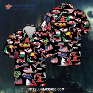 Formula 1 (f1) Racing Tracks With Country Flags Hawaiian Shirt