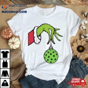 Funny Christmas Pickleball Grinch Hand Tshirt