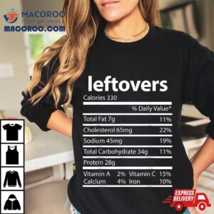 Funny Leftovers Family Thanksgiving Nutrition Facts Food Tshirt