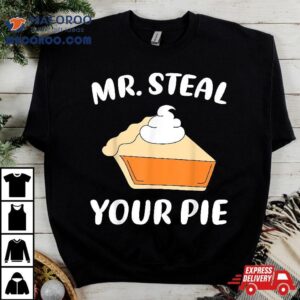 Funny Mr Steal Your Pie Thanksgiving Boys Toddlers Kids Tshirt