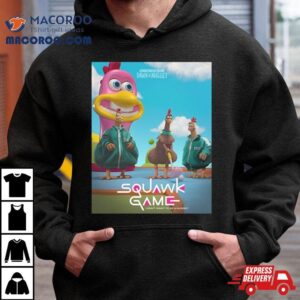 Funny New Squid Game Inspired Poster For Chicken Run Dawn Of The Nugget Squawk Game Tshirt