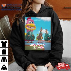 Funny New Squid Game Inspired Poster For Chicken Run Dawn Of The Nugget Squawk Game Tshirt