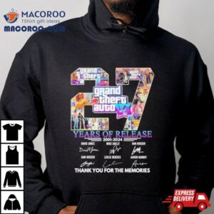 Grand Theft Auto Vi 27 Years Of Release 2001 – 2024 Thank You For The Memories T Shirt