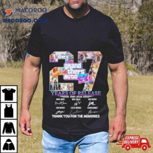 Grand Theft Auto Vi 27 Years Of Release 2001 – 2024 Thank You For The Memories T Shirt