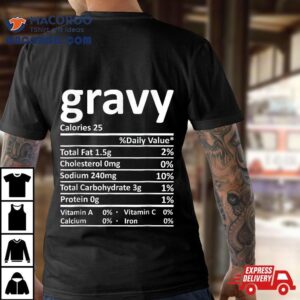 Gravy Nutrition Facts Funny Thanksgiving Christmas Food Tshirt