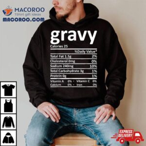 Gravy Nutrition Facts Funny Thanksgiving Christmas Food Tshirt