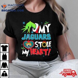 Grinch Hand My Jacksonville Jaguars Stole My Heart Christmas Tshirt