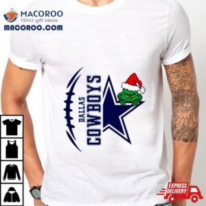 Grinch Hiding Behind Dallas Cowboys Logo Shirt