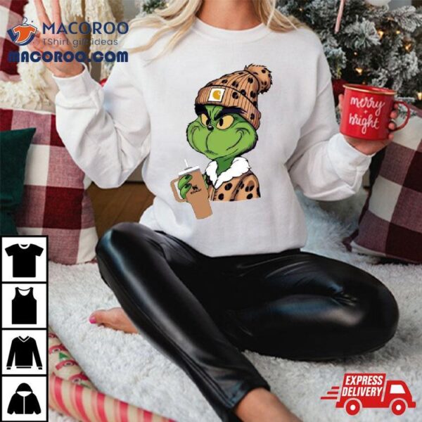 Grinch Leopard Boujee Cartoon And Stanley Shirt