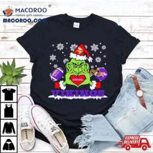 Grinch Love Minnesota Vikings Football Helmet Shirt