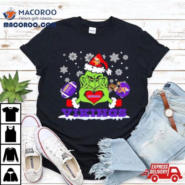 Grinch Love Minnesota Vikings Football Helmet Shirt