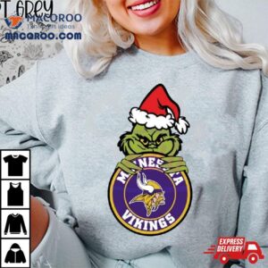 Grinch Minnesota Vikings Circle Logo Tshirt