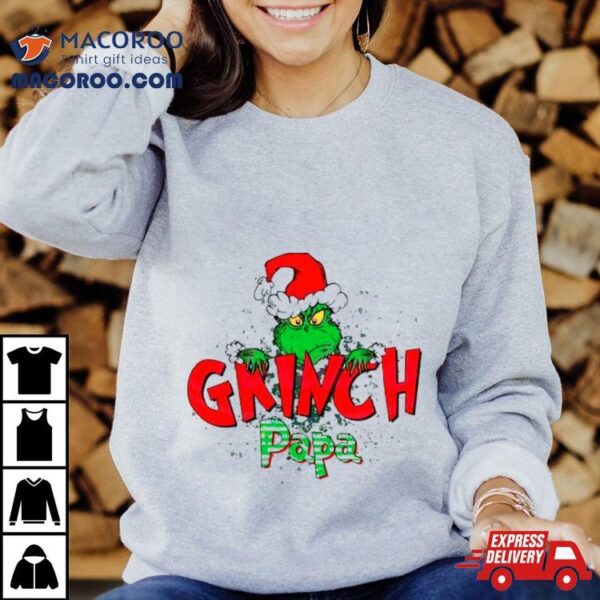 Grinch Papa Christmas Retro Shirt