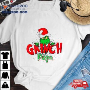 Grinch Papa Christmas Retro Tshirt