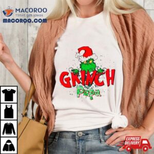 Grinch Papa Christmas Retro Tshirt