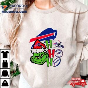 Grinch Santa Hat Ho Ho Ho Buffalo Bills Shirt